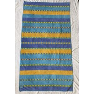 VTG TerriSol XL Jumbo Beach Towel 63x35 Retro Stripes Made In Brazil 100% Cotton